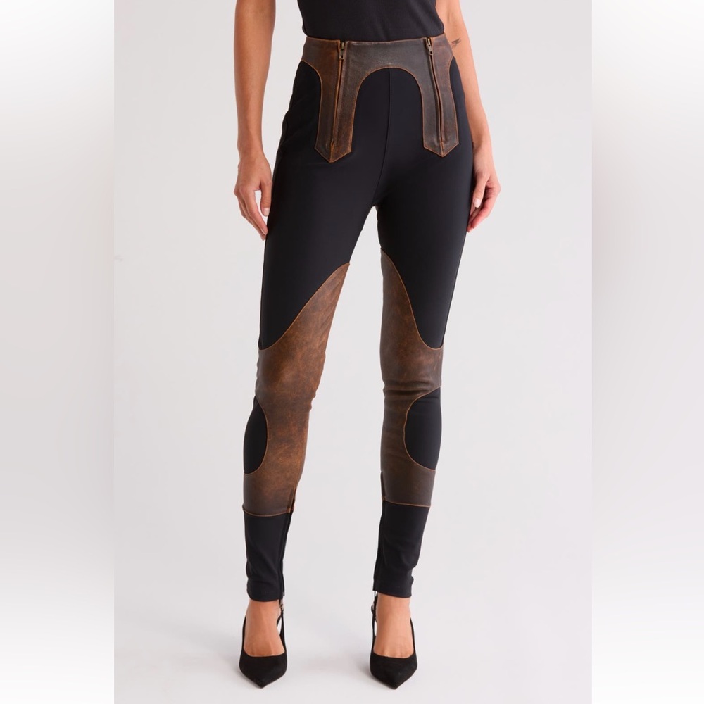 Frame leather combo pant